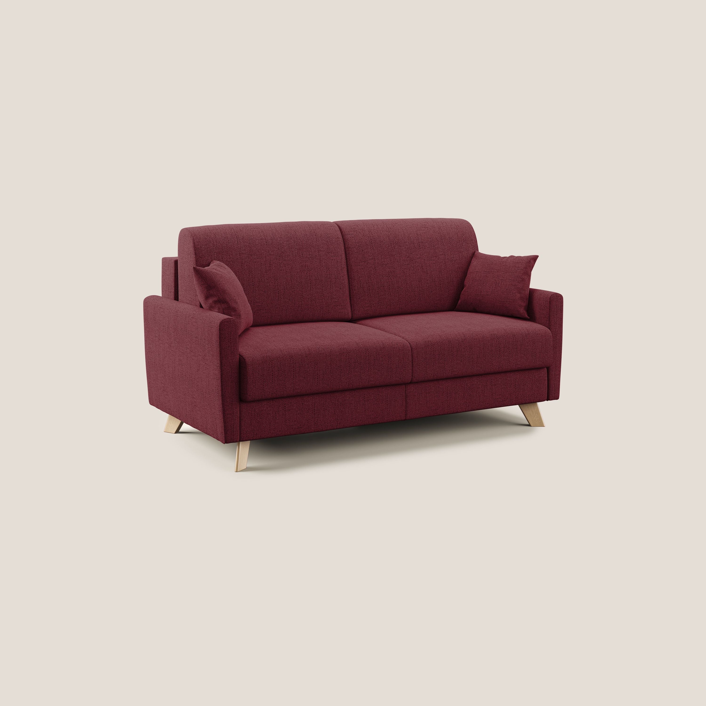 Divano Letto 3 Posti 180x94x97 cm in Tessuto Rosso