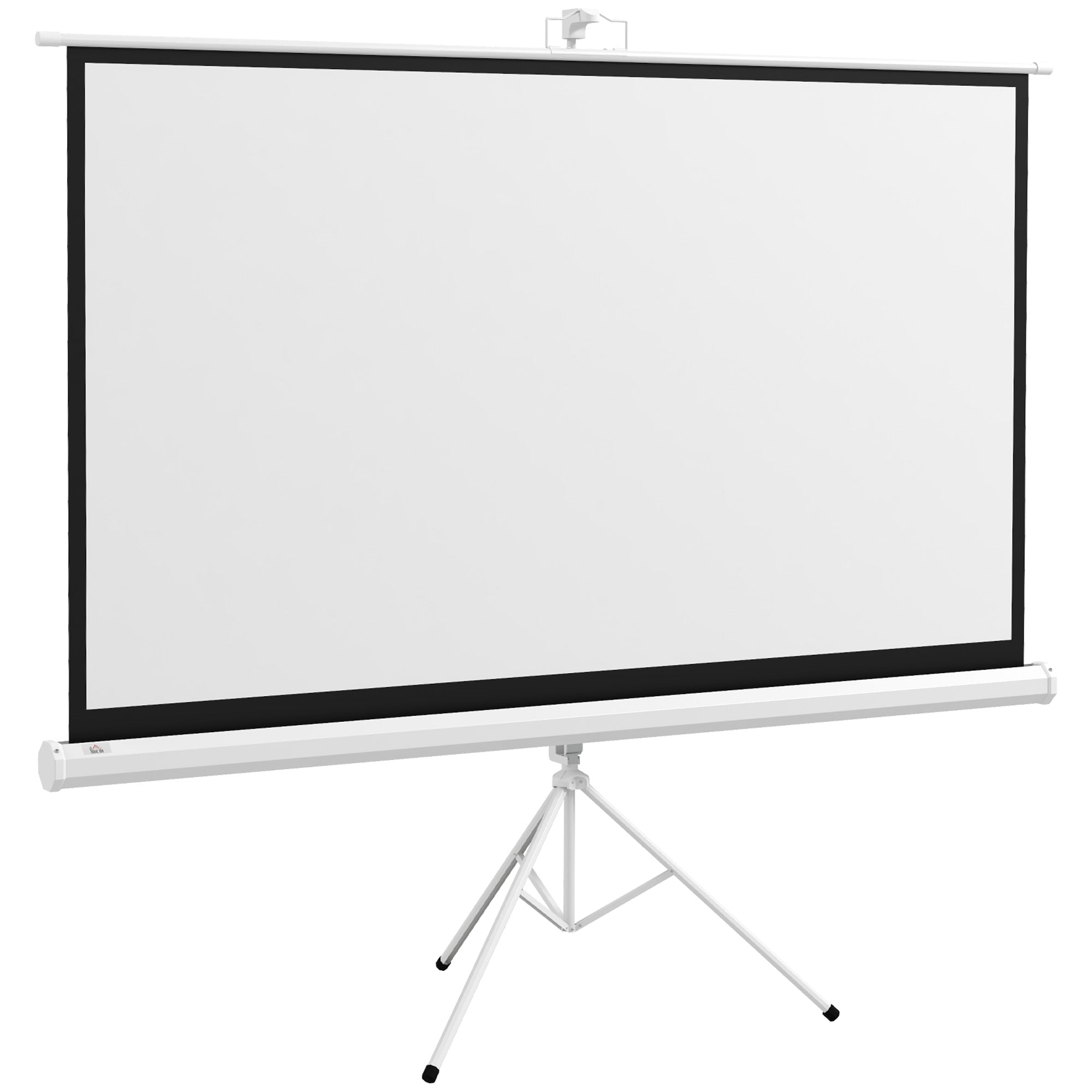 Telo Proiettore 84” 16:9 con Treppiede 200x8x118 cm in Plastica e Metallo Bianco