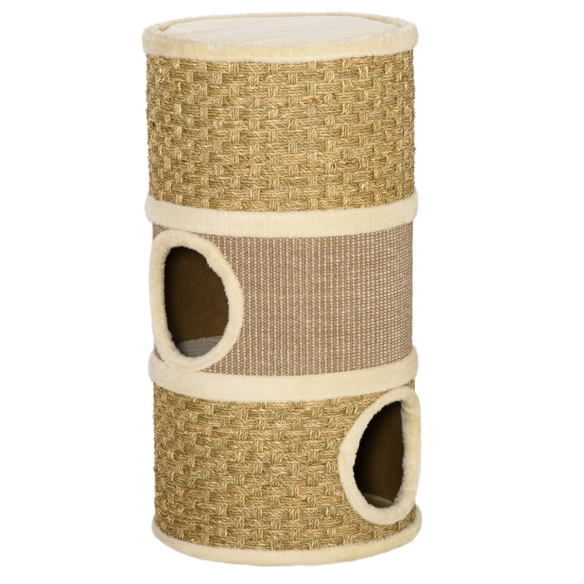 Cuccia per Gatti Tiragraffi a Torre Ø37,5x70 cm con Corda in Sisal Marrone