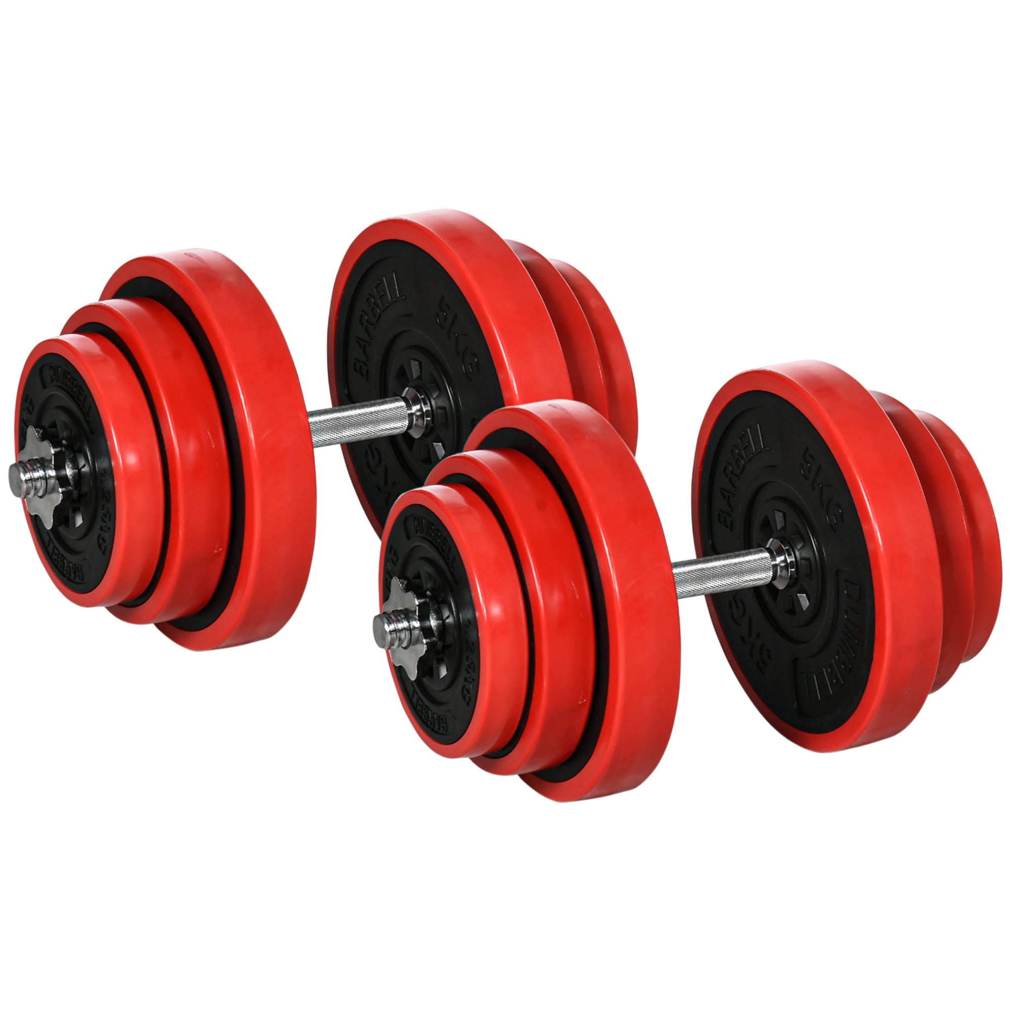 Image of Set Manubri Palestra con Pesi da 40 kg 45x26x26 cm in Metallo e Sabbia di Ferro Rossa