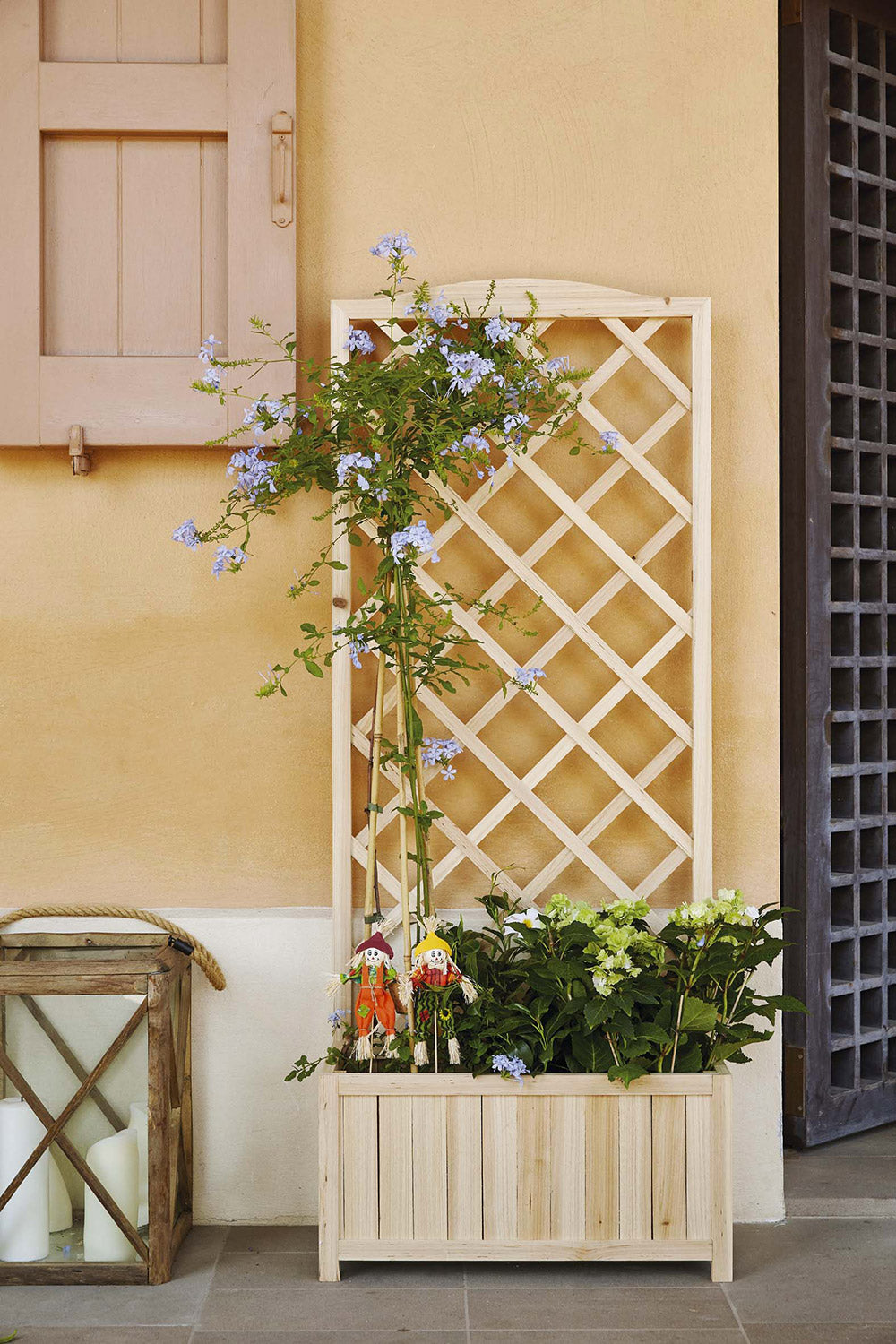 Fioriera da Giardino 60x31xh150 cm in Legno Naturale Rama...