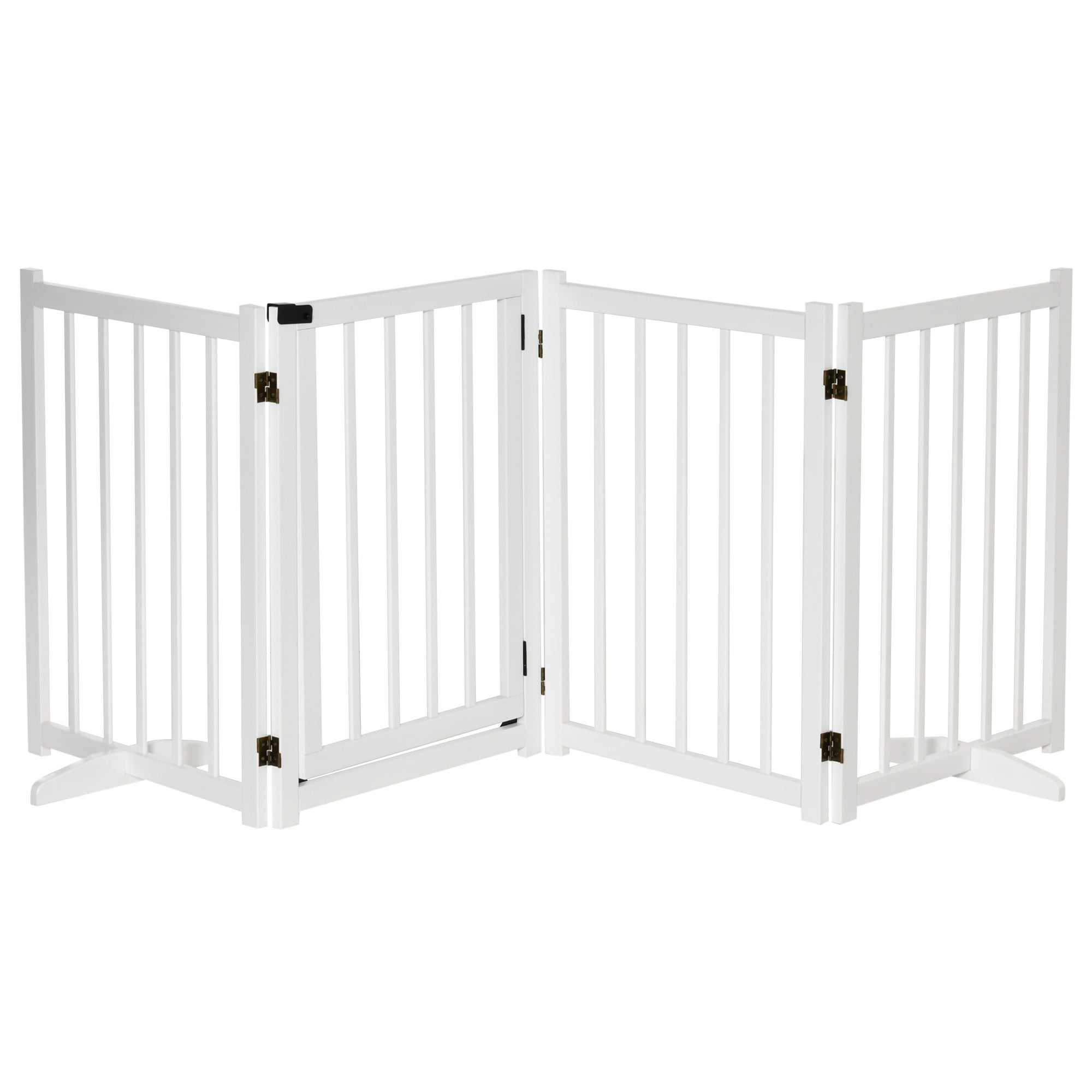 Image of Cancelletto di Sicurezza Pieghevole per Animali Domestici 237,5x36x80 cm in Legno Bianco