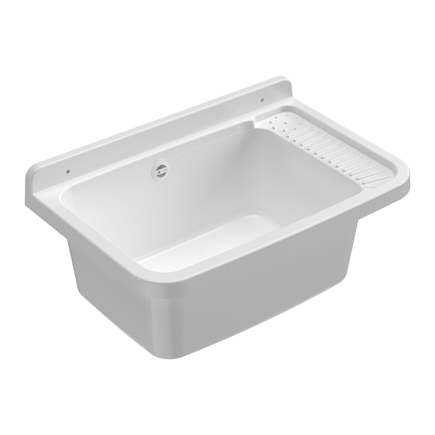 Image of Lavatoio 60x40x25 cm Pilozzo a Parete in Resina Bianco