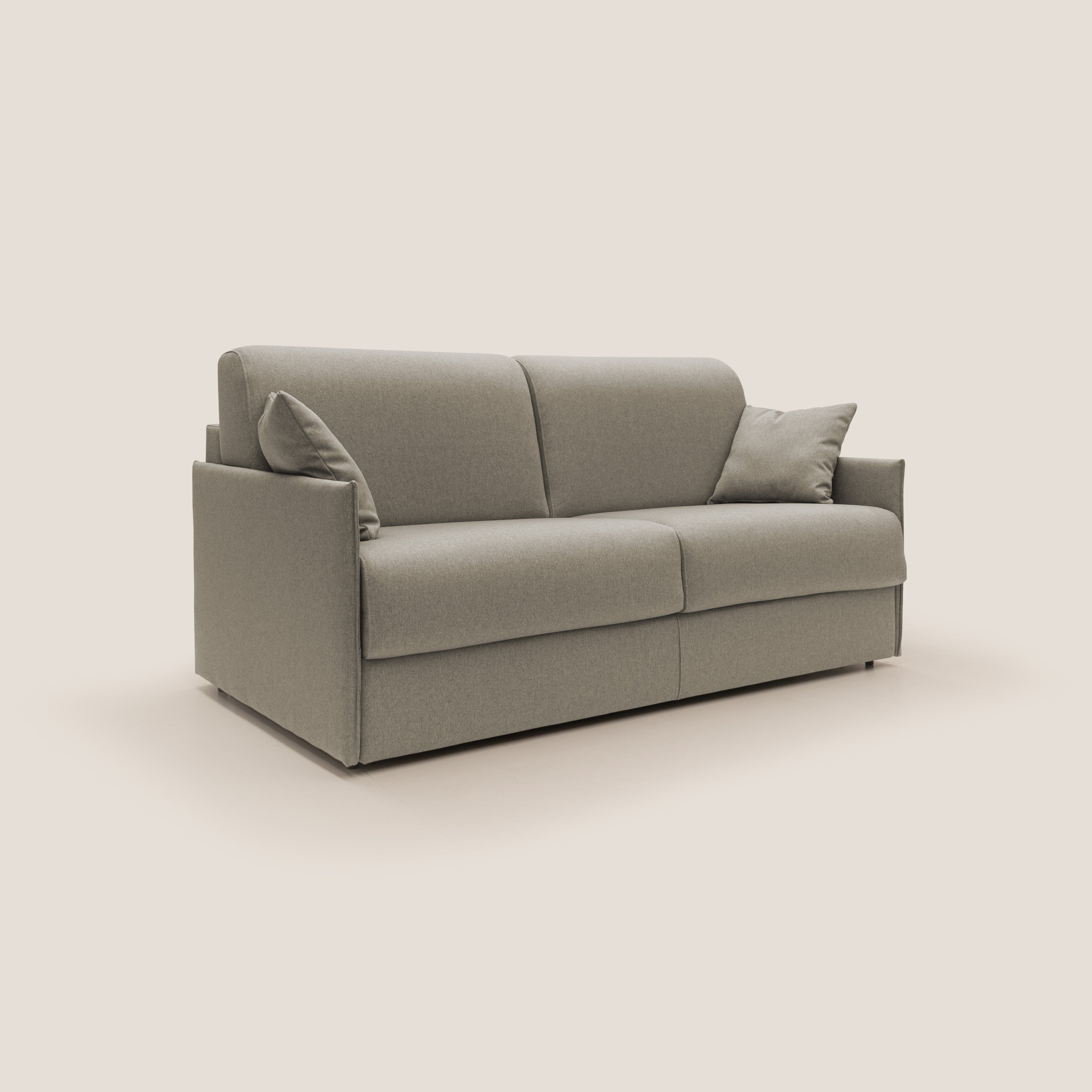 Divano Letto 2 Posti 169x90x96 cm in Tessuto Tortora