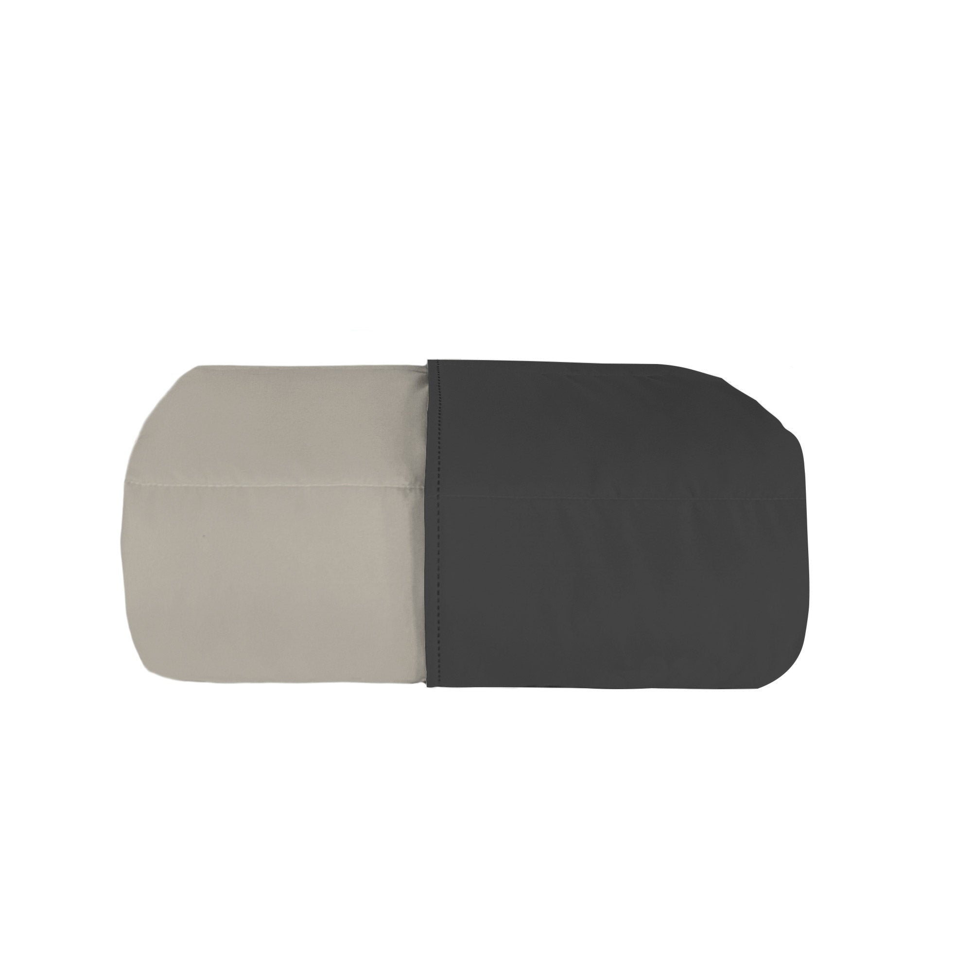 Image of Trapuntino Double Face Singolo 100gr Tinta Unita in Microfibra Fumo/Grigio Chiaro