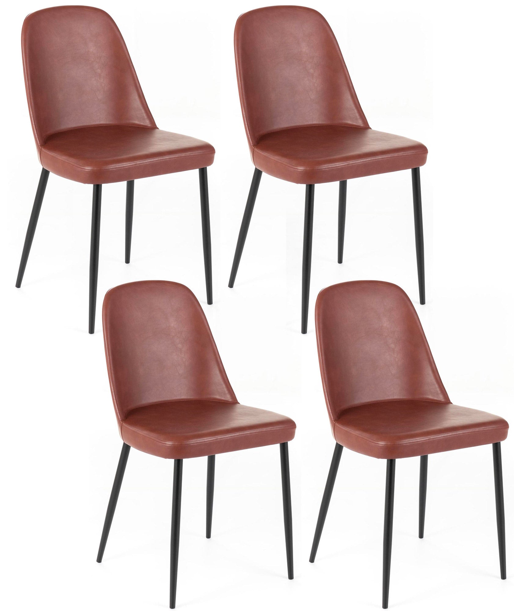 Image of Set 4 Sedie 52x45xH85 cm in Soft-Touch Tamara Bordeaux