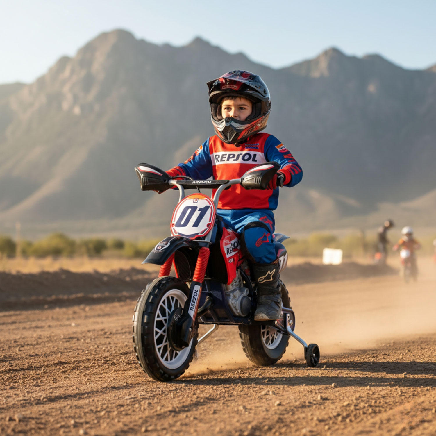 Moto Elettrica per Bambini 6V Cross Repsol Design Sportivo Fino a 6 km/h Blu...