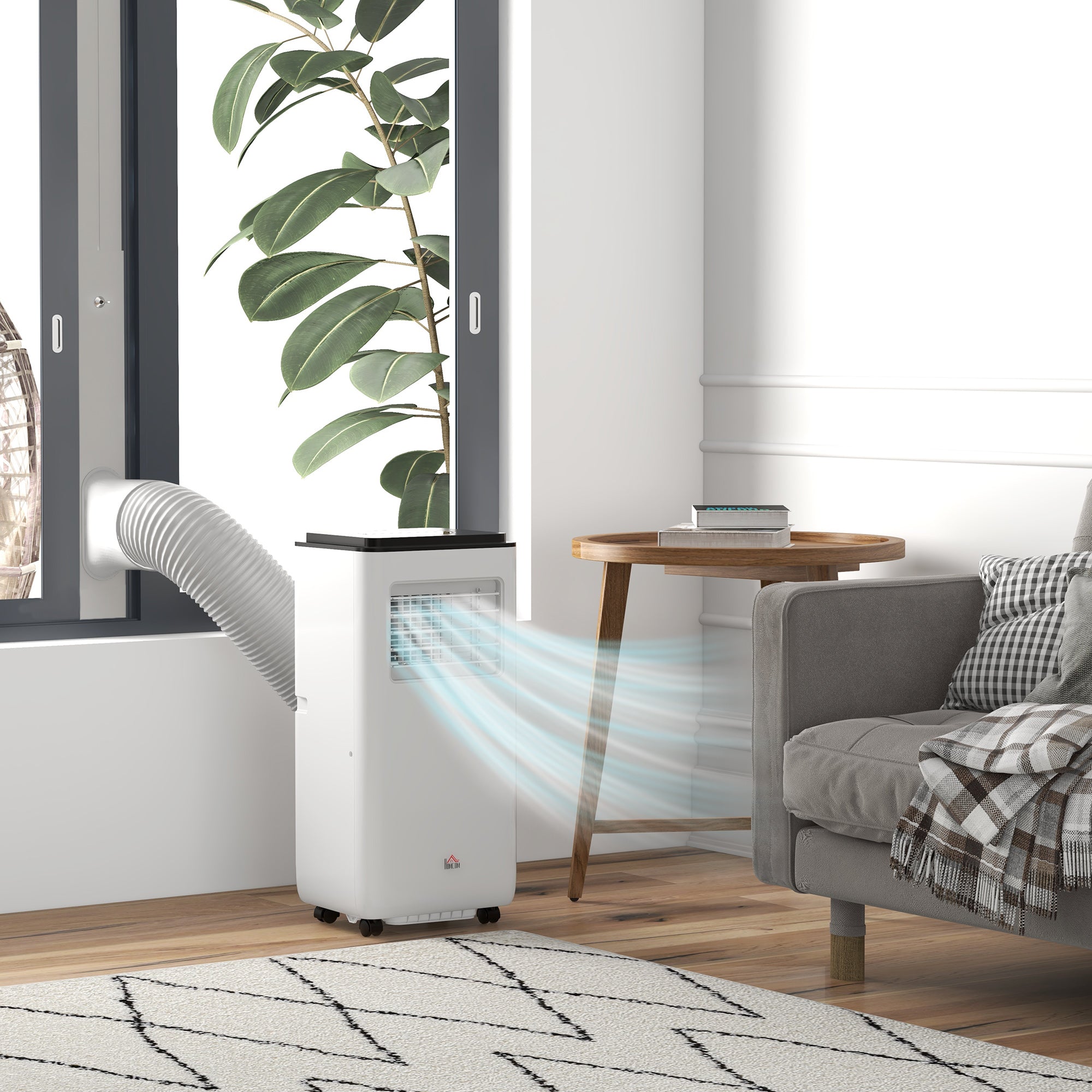Condizionatore Portatile 750W 33x28x70,4 cm con 5 Modalità e 2 Velocità Bianco...