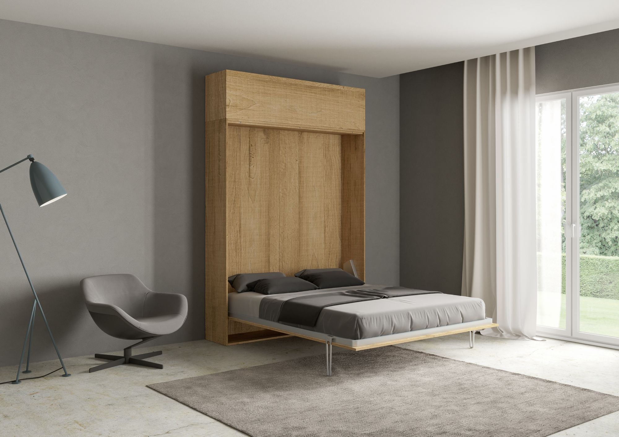 Letto Matrimoniale a Scomparsa Salvaspazio Kentaro H250 cm Marrone...