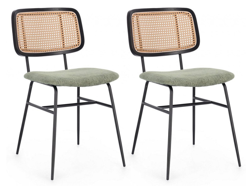 Image of Set 2 Sedie 45x59x80,5 cm Sienna in Tessuto Verde