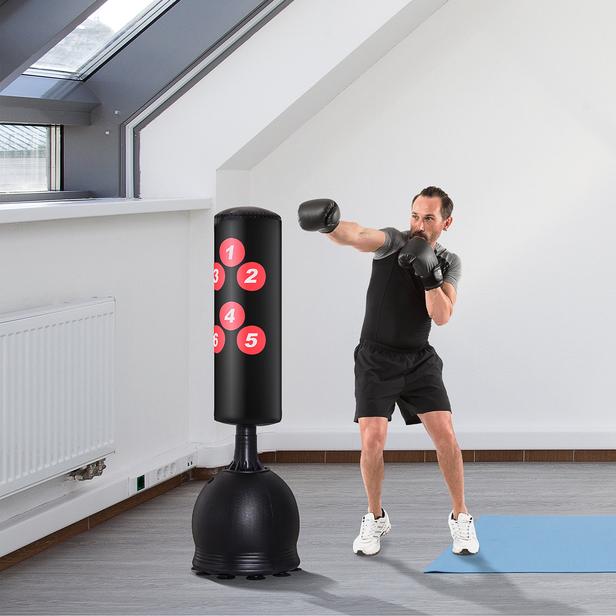 Sacco Boxe Kickboxing da Terra 50x50x165 cm Nero