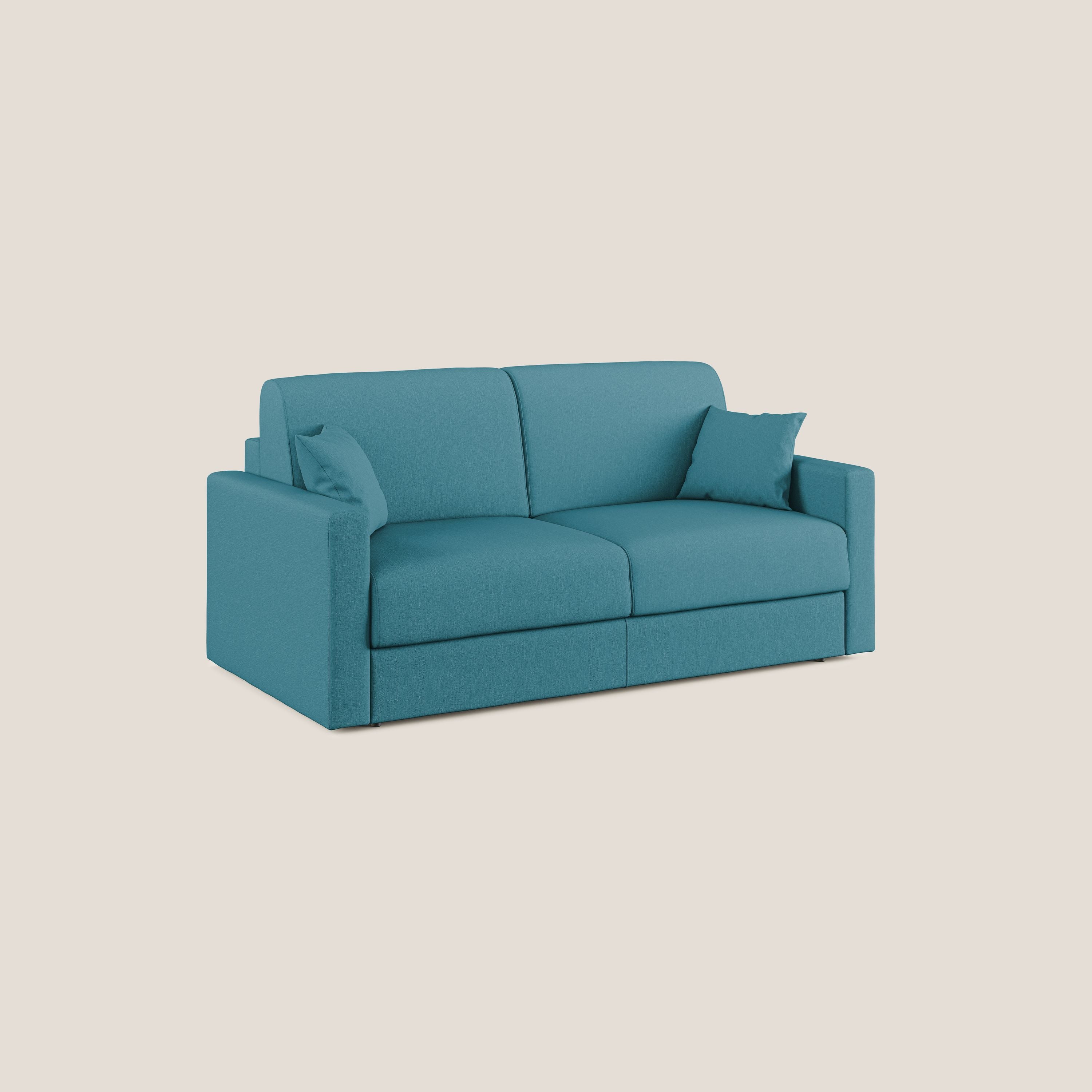 Divano Letto 3 Posti 186x92x96 cm in Tessuto Azzurro