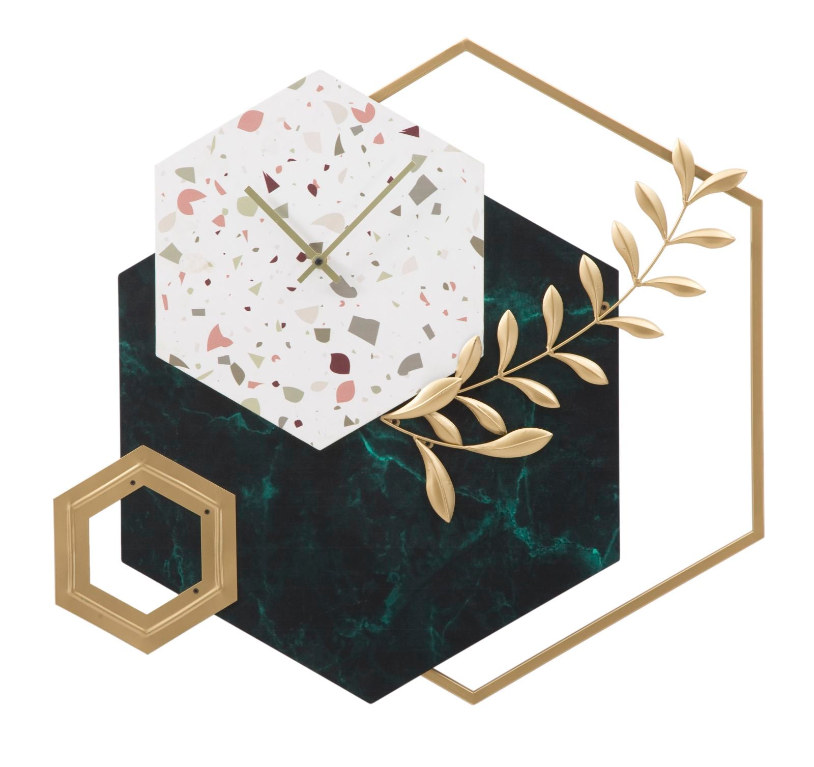 Orologio da Muro Hexagon 62x4,5x62 cm in Ferro e MDF Multicolor