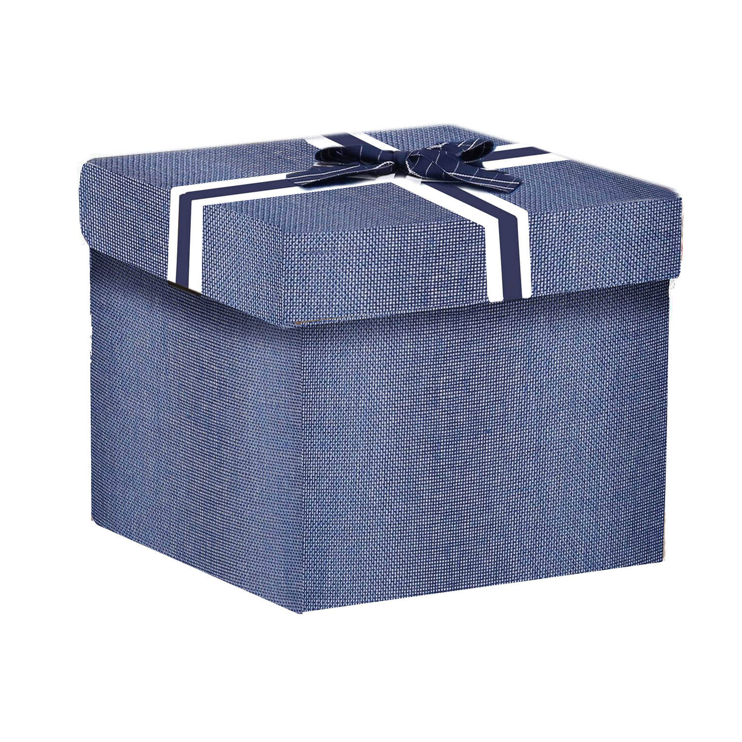 Image of Set 4 Scatole cartone blu quadro