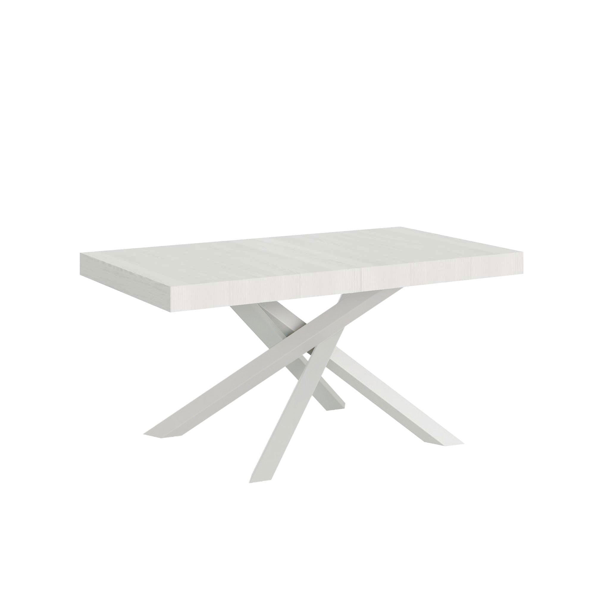 Tavolo Allungabile 180-440x90x77 cm Volantis Premium Bianco Frassino Telaio Bianco