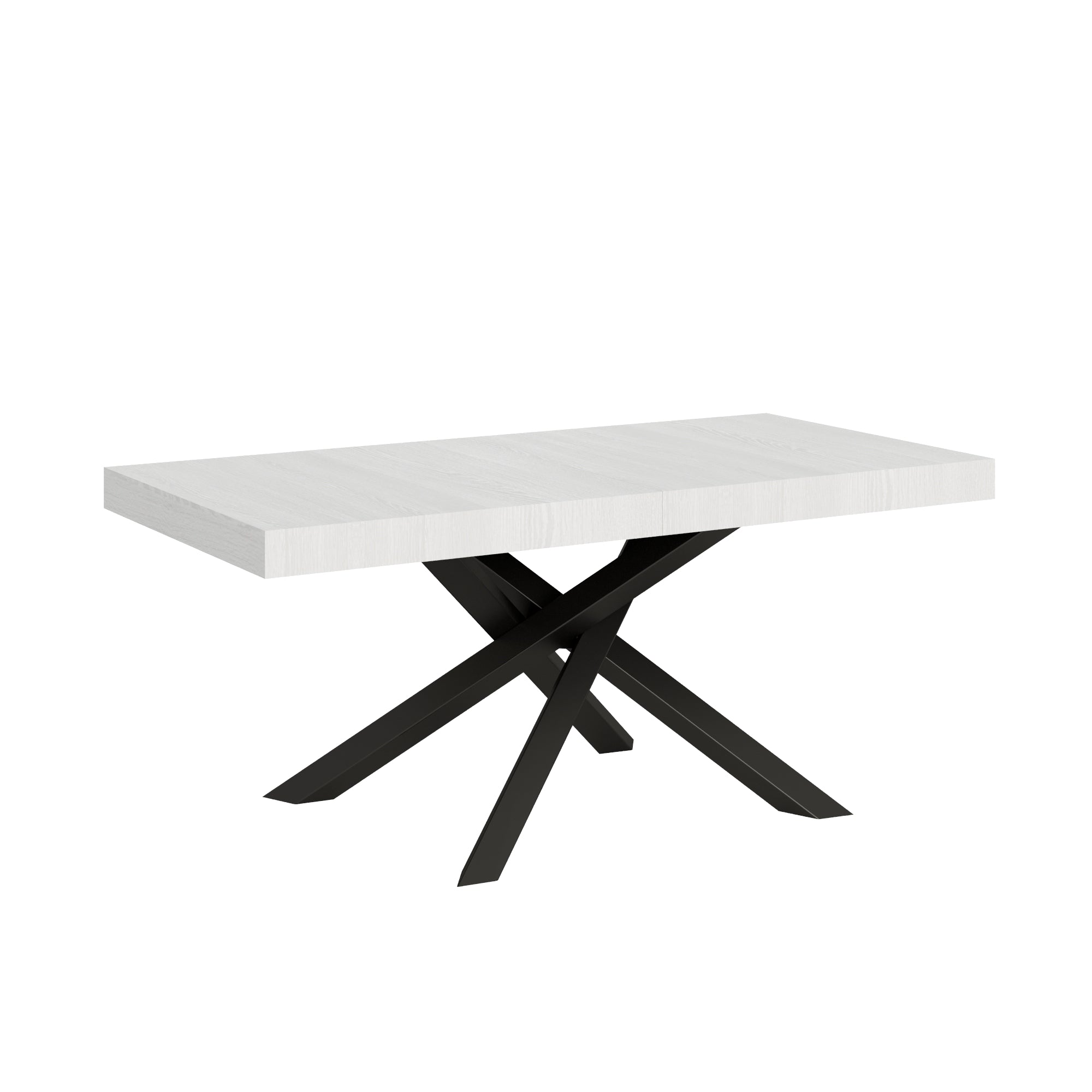Tavolo Allungabile 200-304x90x77 cm Volantis Bianco Frassino Telaio Antracite