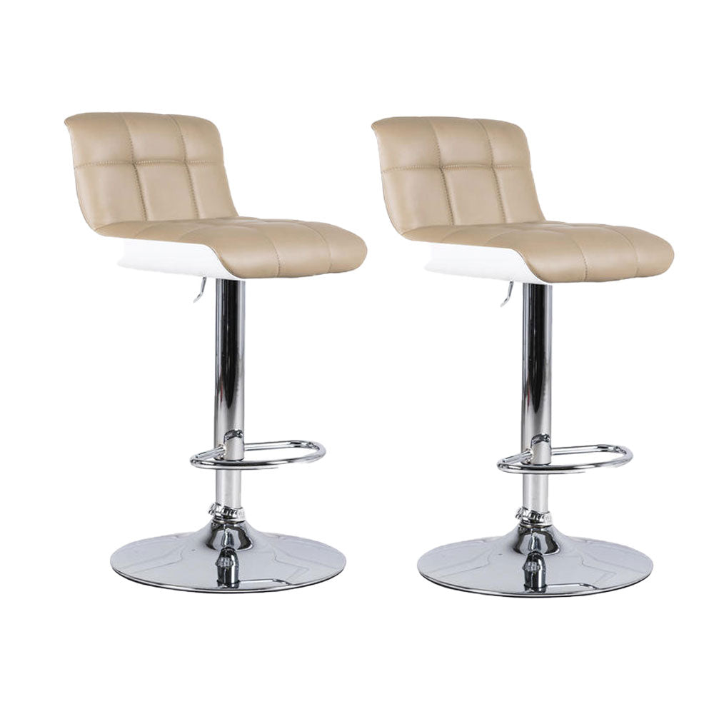 Set 2 Sgabelli Bar 36x38,5xH83/98 cm in Similpelle Kurt Tortora