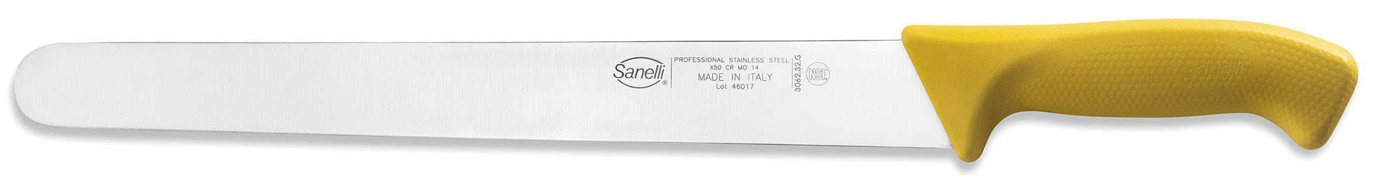 Image of Coltello per Prosciutto Lama 32 cm Manico Antiscivolo Sanelli Skin Giallo