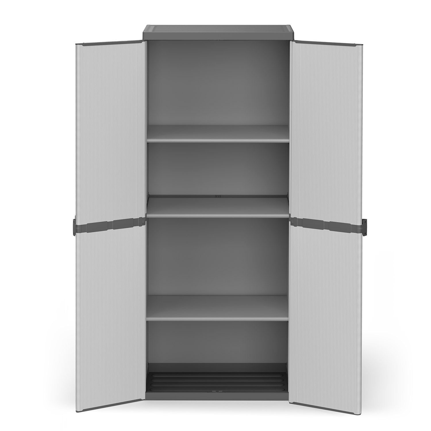Armadio da Esterno 68x40x165 cm 2 Ante 4 Ripiani in Resina Grigio