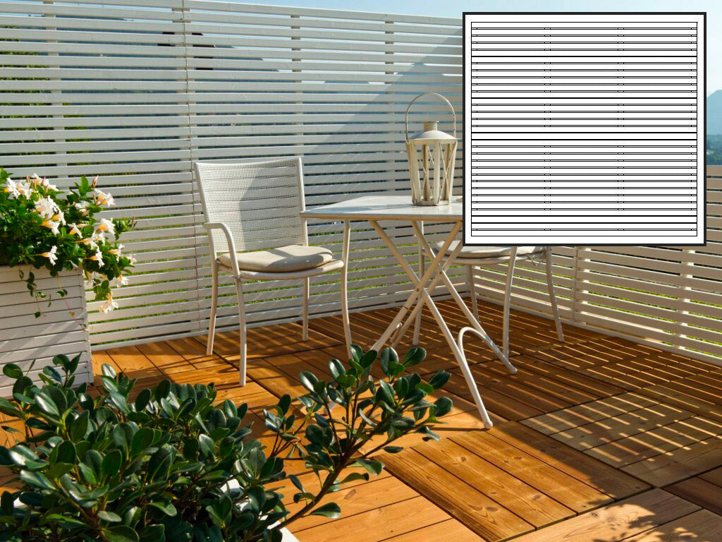 Pannello Frangivista da Giardino 180x170H cm Delux in Legno Laccato Bianco...