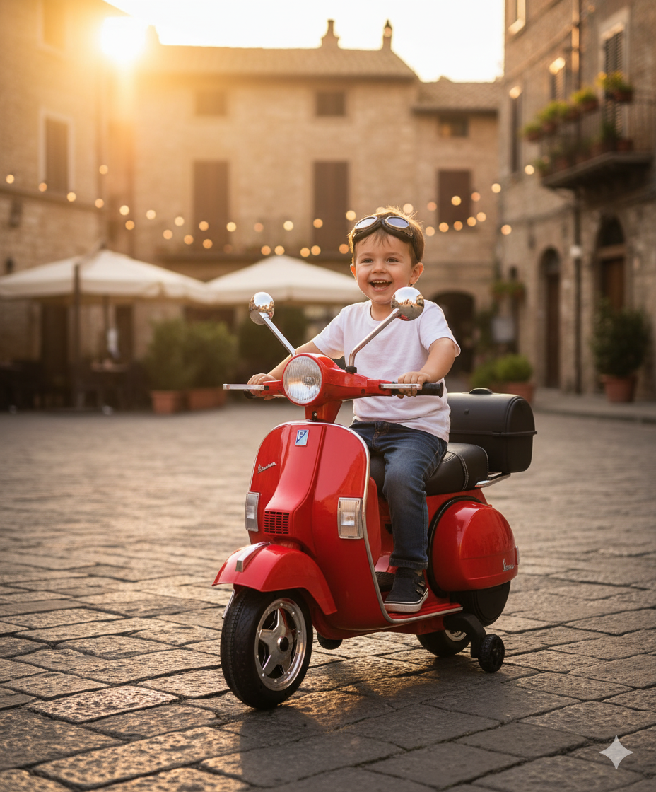 Piaggio Vespa PX150 Full Elettrica 12V per Bambini Rossa...