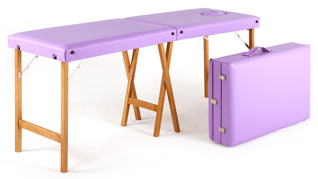 Image of Lettino da Massaggio Fisioterapia Pieghevole con 2 Zone 182x55x75cm Benotti Colebee Viola