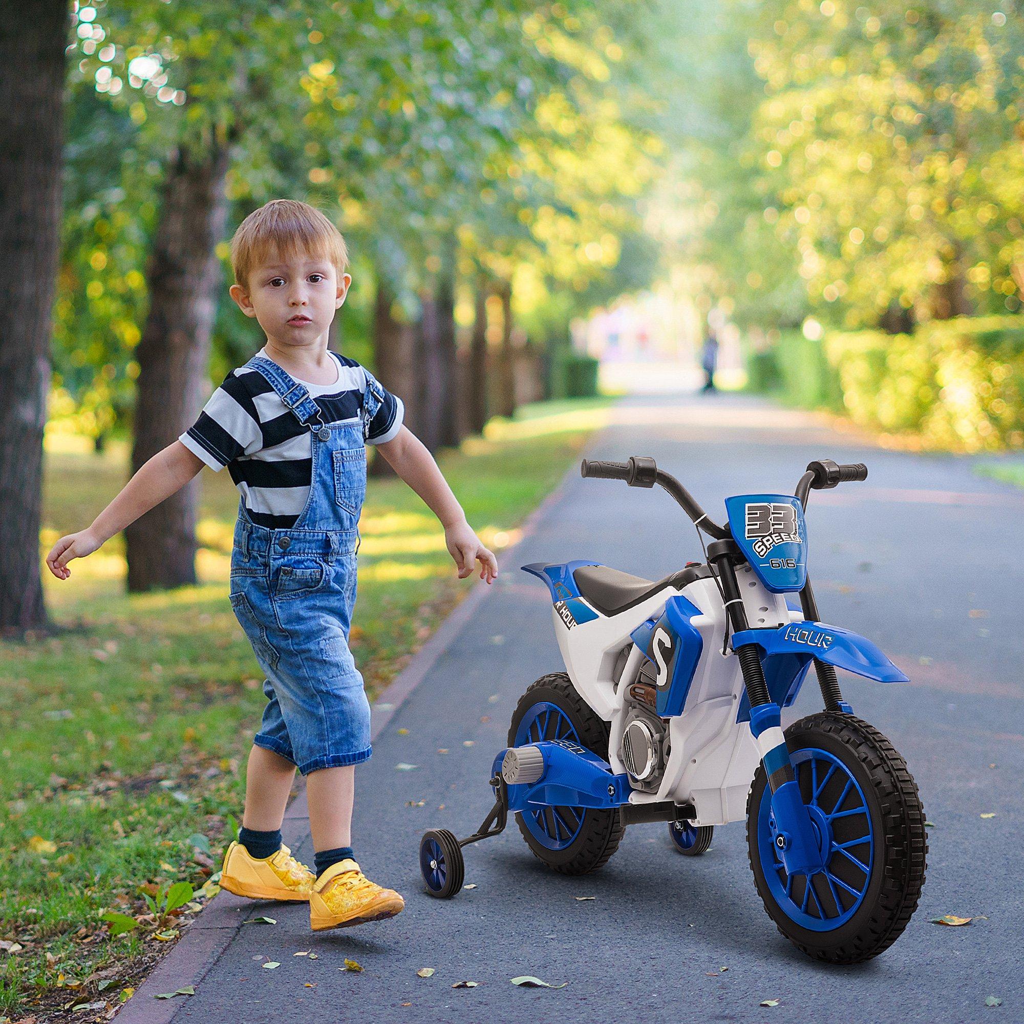Moto Elettrica per Bambini 12V Motocross Blu...