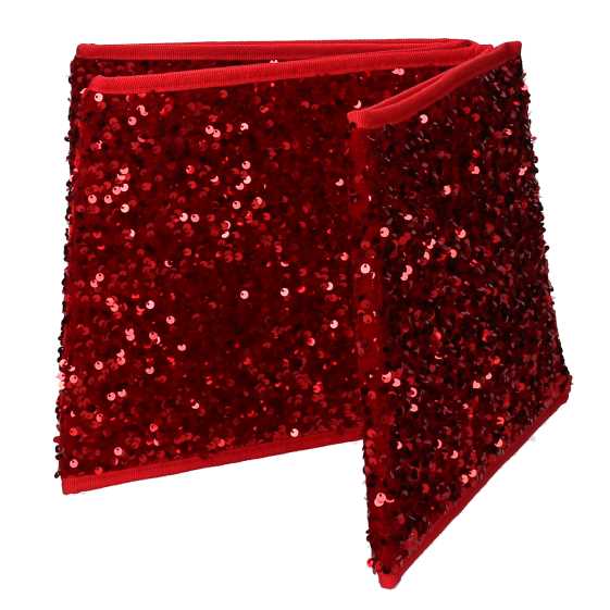 Copri base albero tessuto pieghevole rosso double face esagonale glitter cm Ø68xh25...