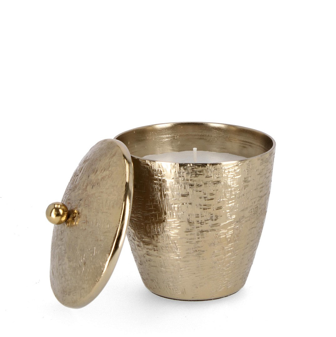 Image of Candela con Coperchio Ø13,5x13,5 cm in Metallo Lathe Svas Oro