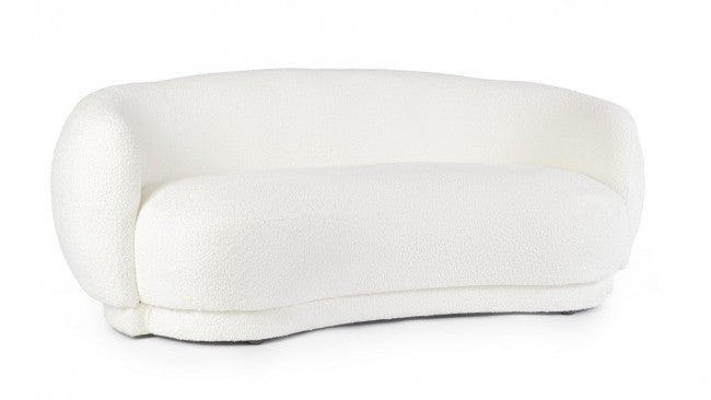 Divano 2 Posti 191x93x73 cm Tecla in Bouclè Bianco