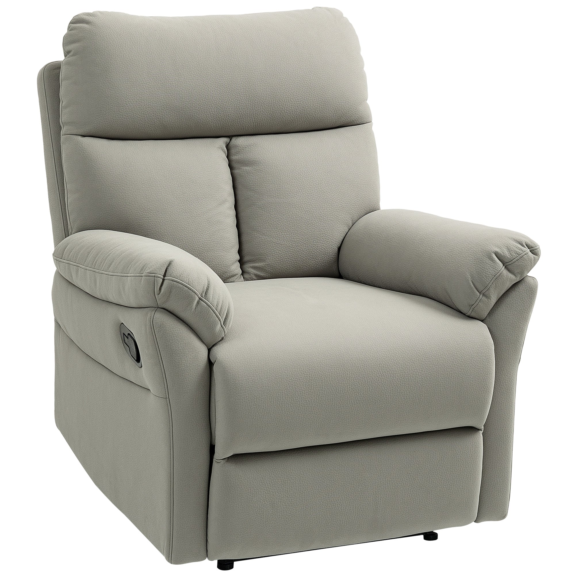 Poltrona Reclinabile 140° con Poggiapiedi 84x91x102 cm in Microfibra Grigio