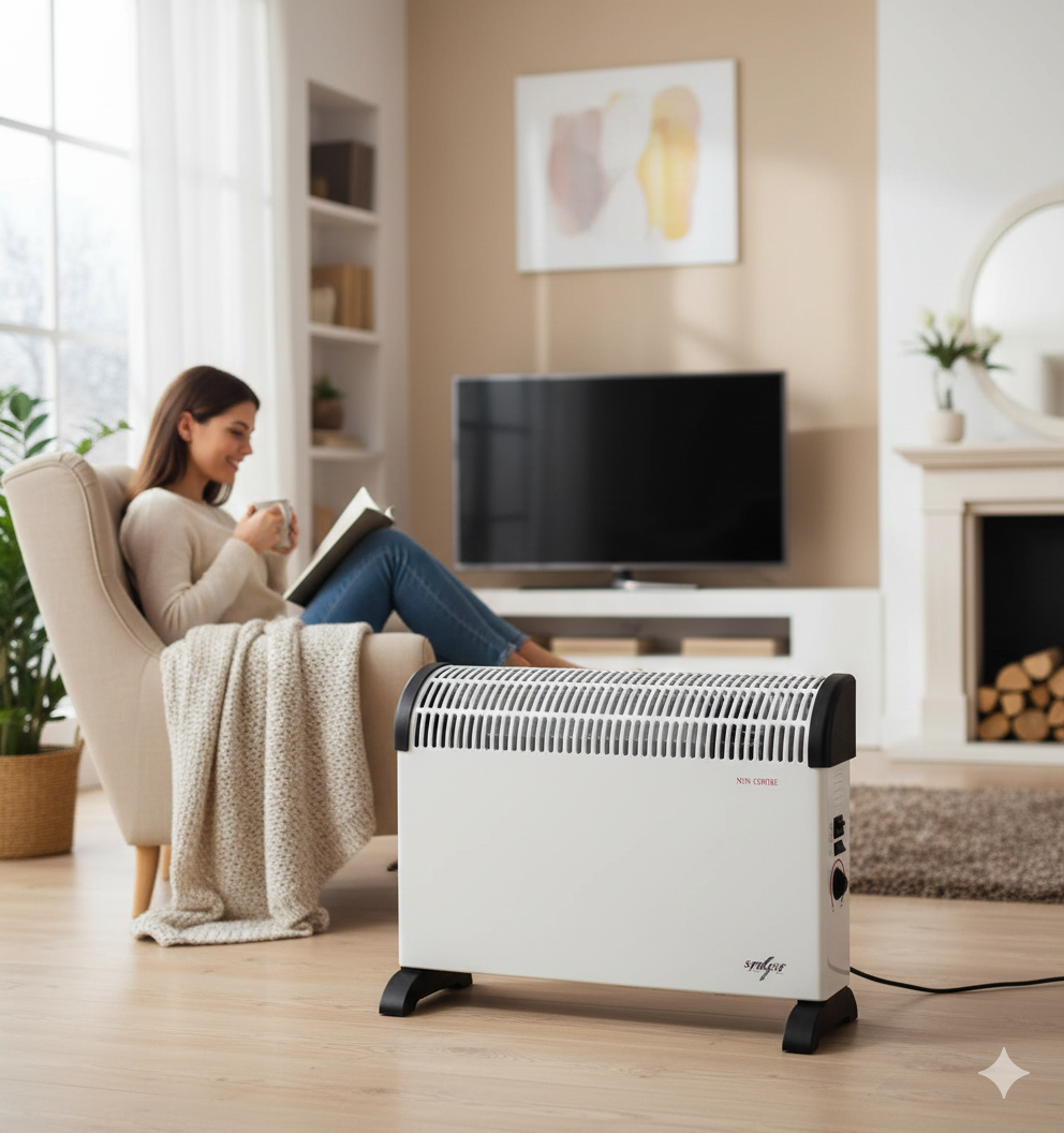 Termoconvettore Elettrico Ventilato 2000W Beker Bianco...