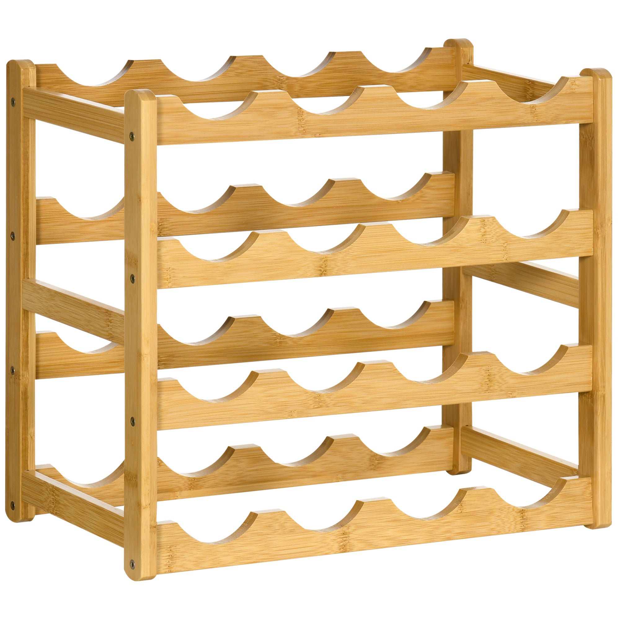 Cantinetta Portabottiglie 16 Bottiglie 43x23,5x38 cm in Legno di Bambù