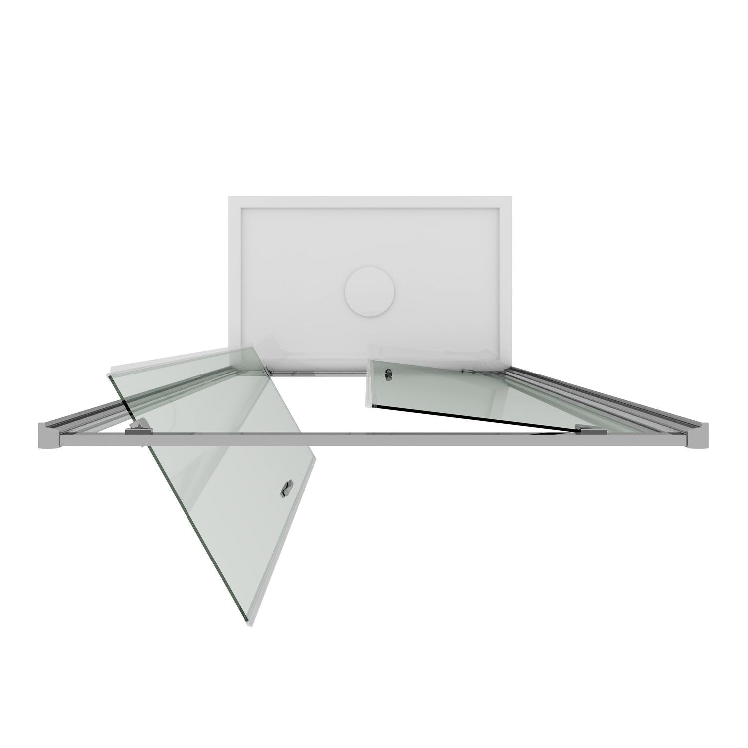 Porta Parete Doccia 2 Ante Battenti In Cristallo Opaco 6mm H185 Fosterberg Koge 90xH185 cm...