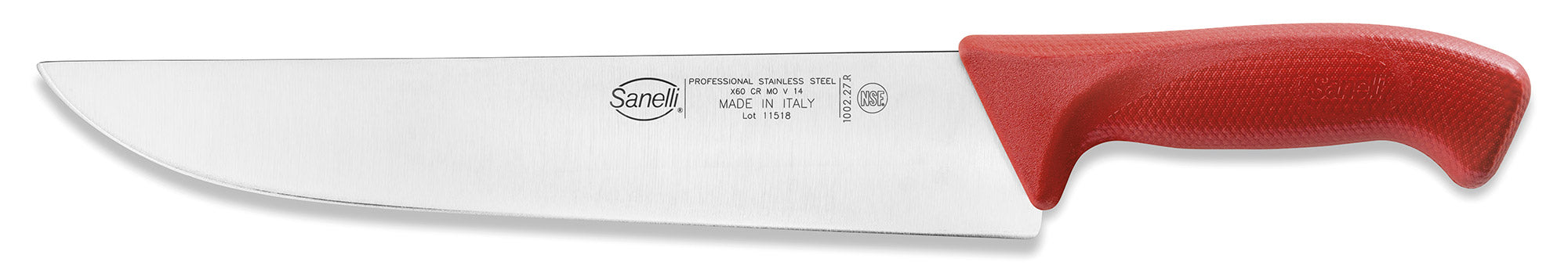 Image of Coltello Francese Lama 27 cm Manico Antiscivolo Sanelli Skin Rosso