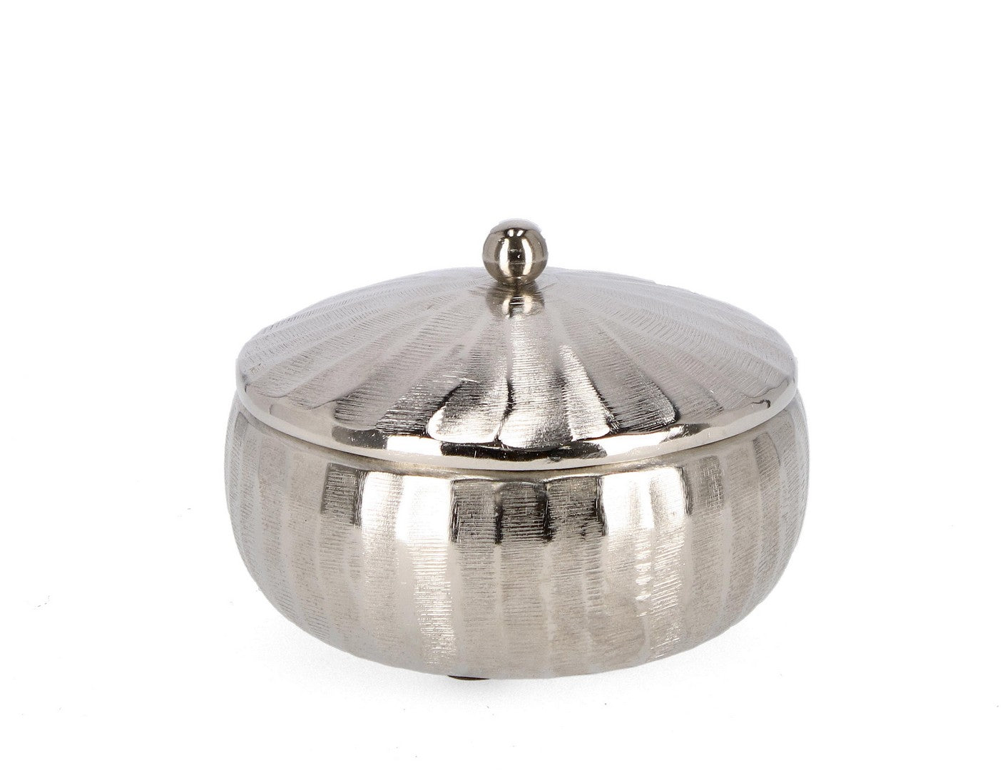 Candela con Coperchio Ø18x7,5 cm in Metallo Chisel Bomb Argento...