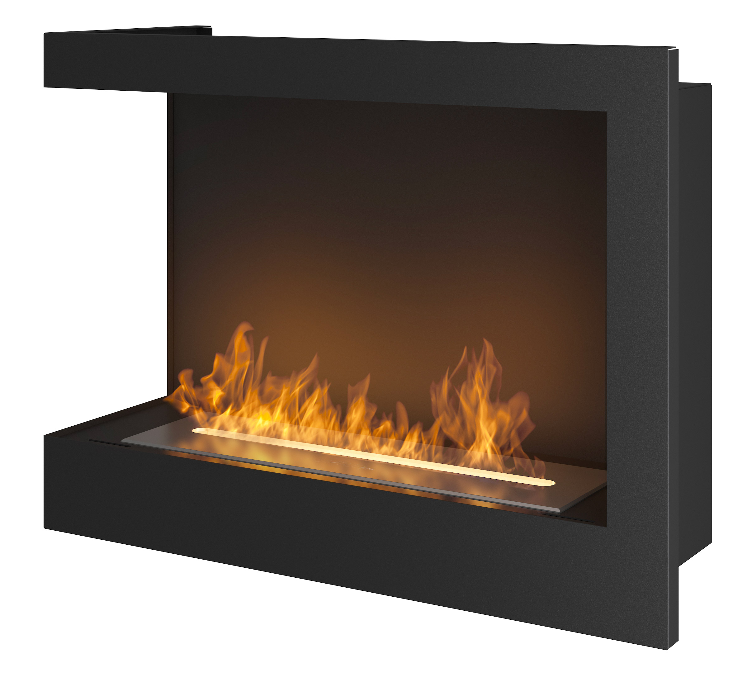 Camino a Bioetanolo da Incasso 60x45 cm Corner 600 Left Sinistro Nero
