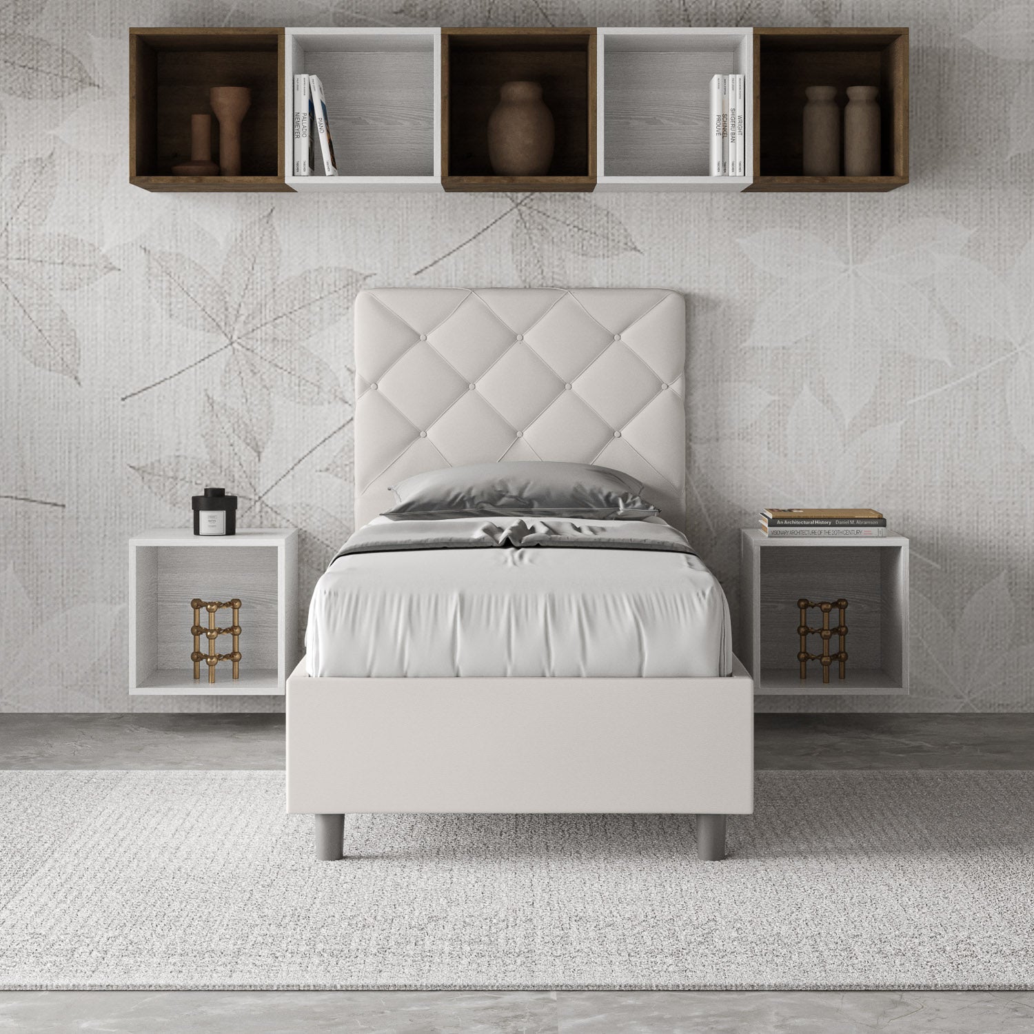 Letto Singolo 80x190 cm Senza Rete Priya Bianco...