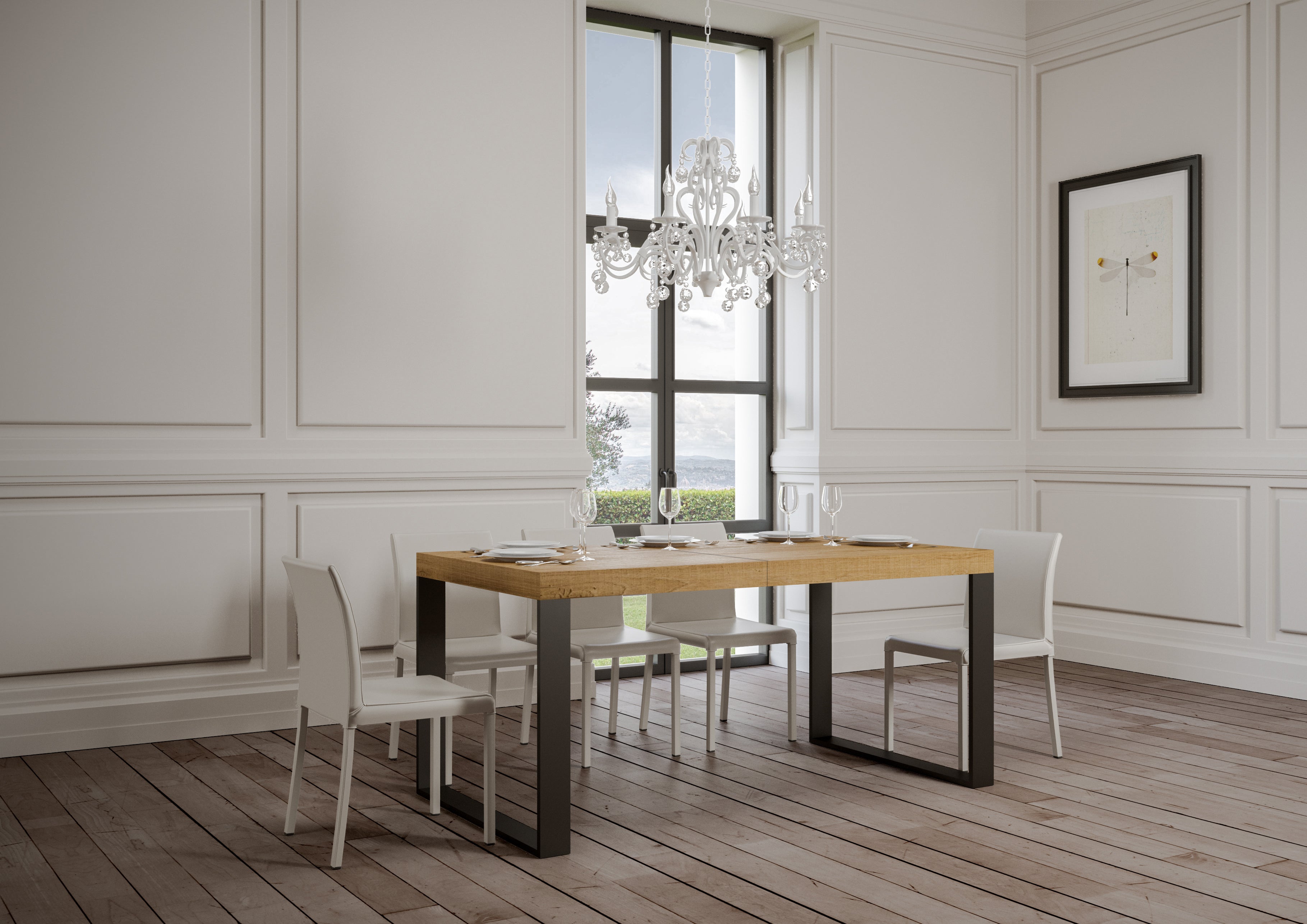 Tavolo Allungabile 160-420x90x77 cm Tecno Premium Quercia Naturale...