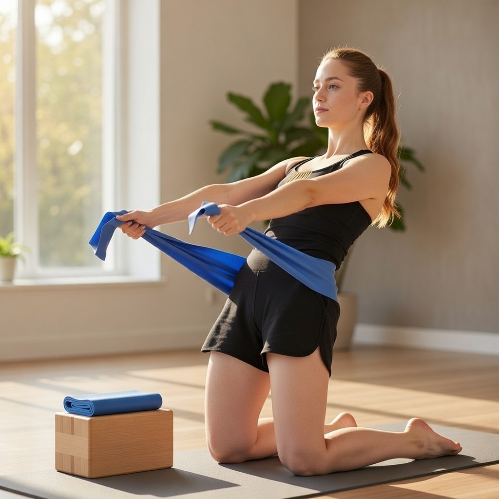 Banda Elastica di Resistenza per Fitness Yoga Pilates Blu...