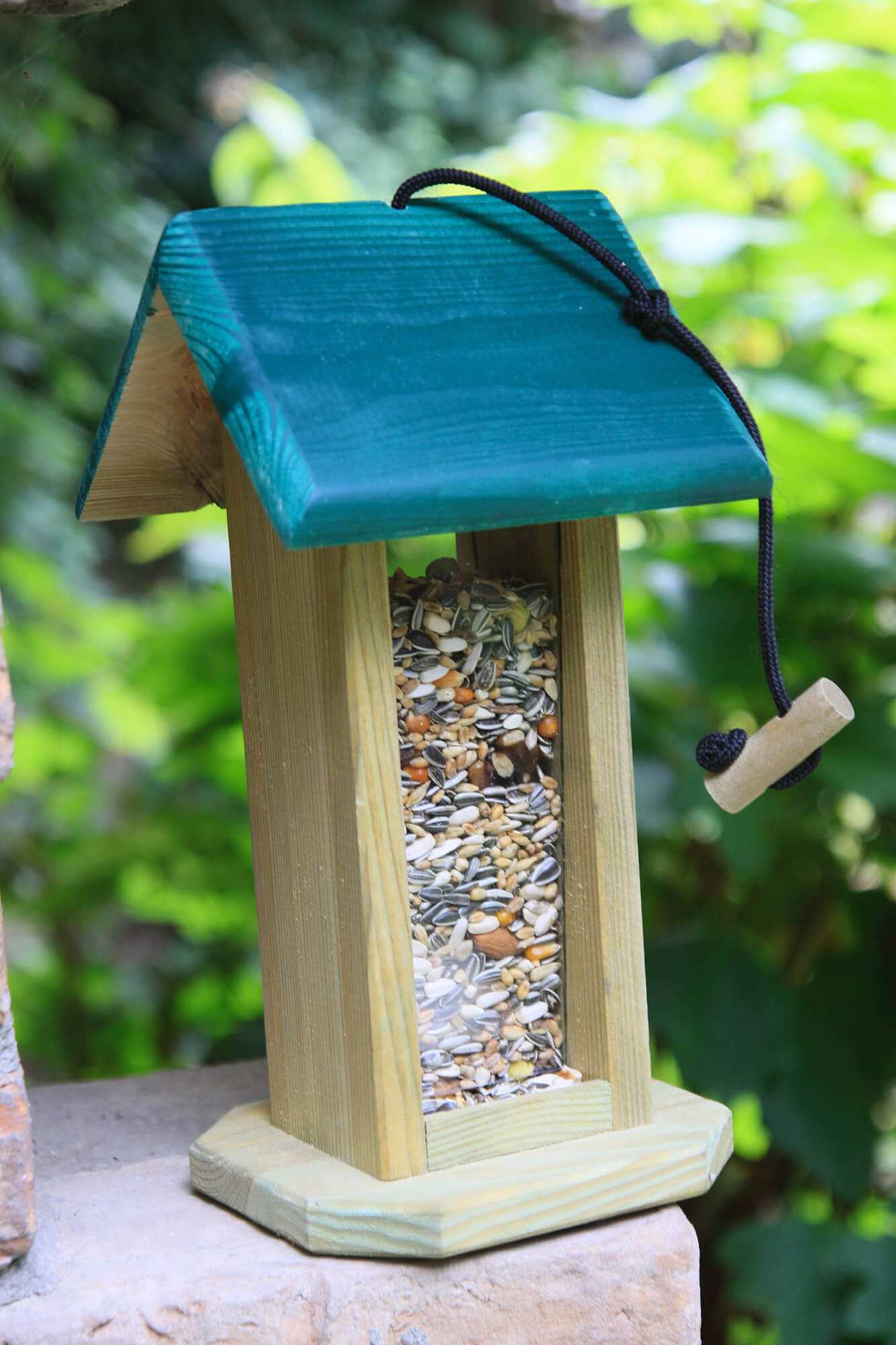 Mangiatoia per Uccellini 17x16xh30 cm Lizzy in Legno FSC Naturale...