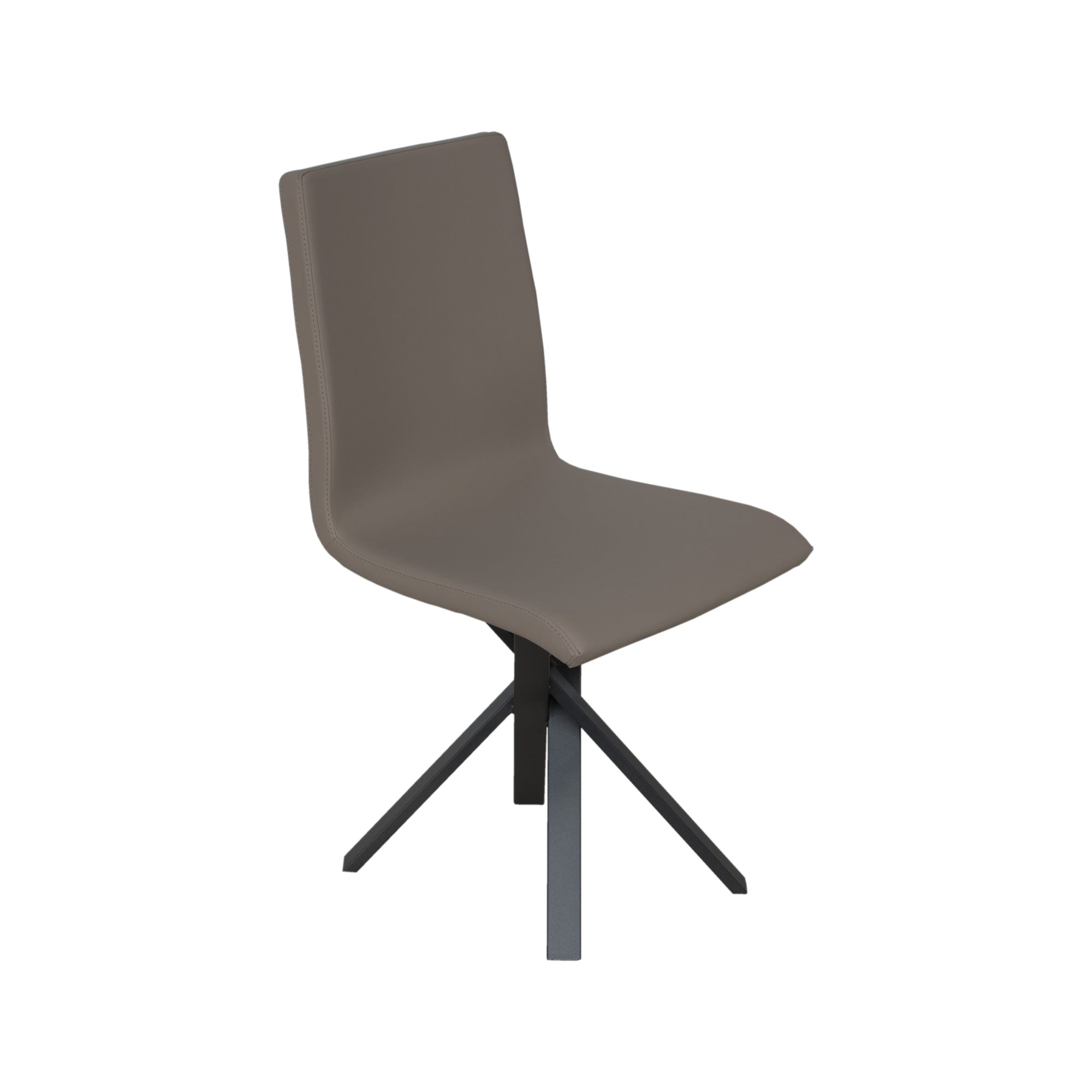 Image of Sedia 40/44x42x86 cm Aury gambe Antracite in Similpelle Tortora