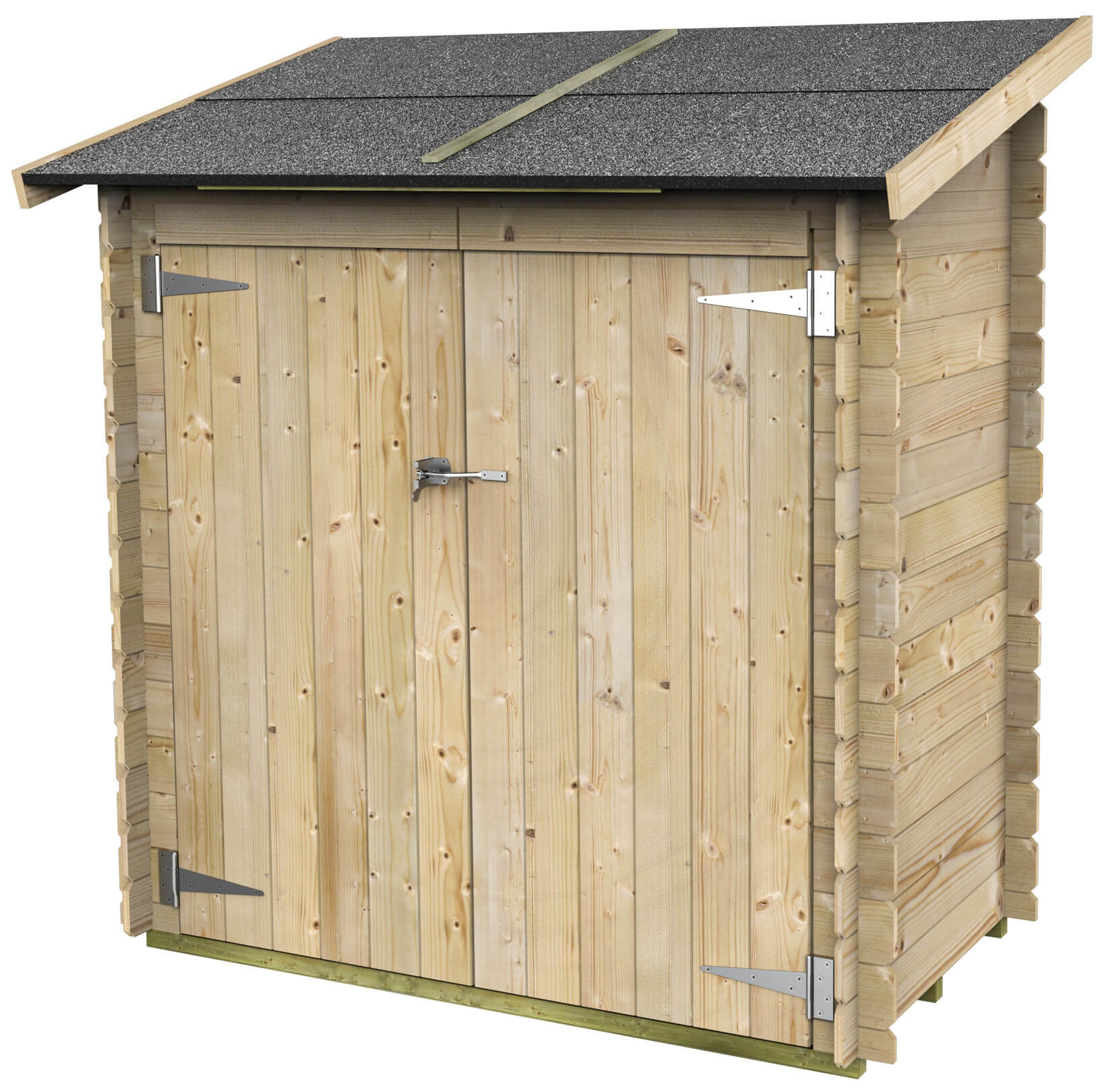 Casetta Box da Giardino per Attrezzi 155x85 cm con Porta Doppia Cieca in Legno Naturale...