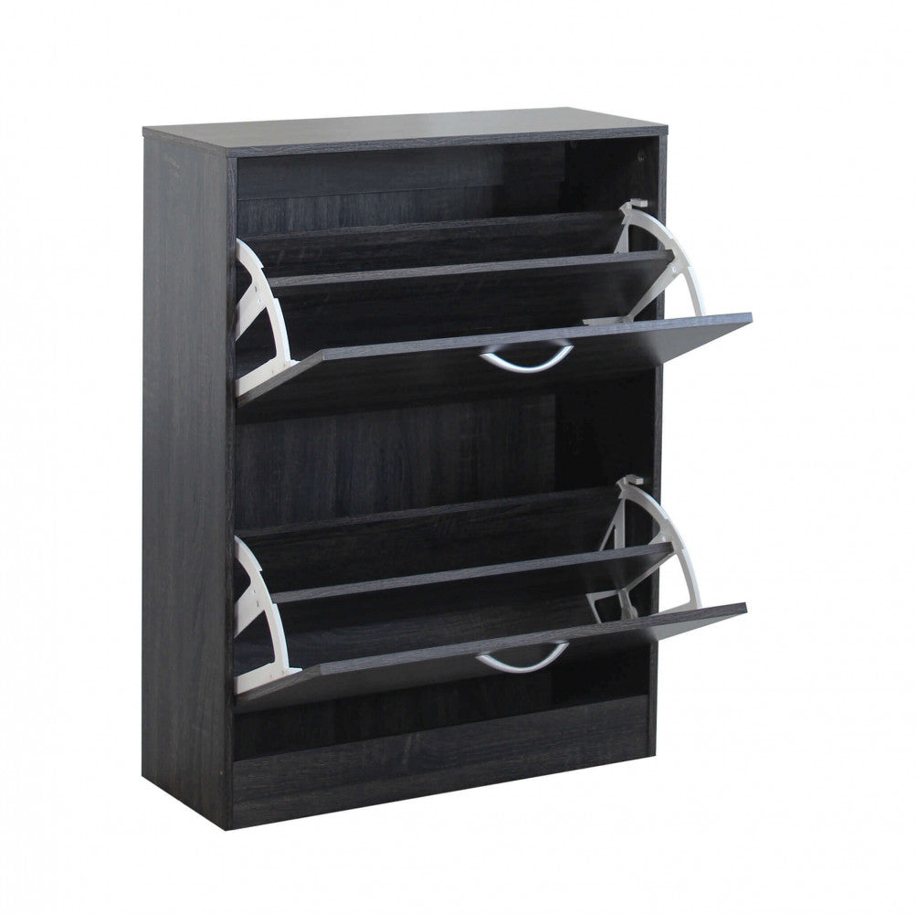 Scarpiera Sally 60x24x80 h cm in Legno Grigio Scuro...