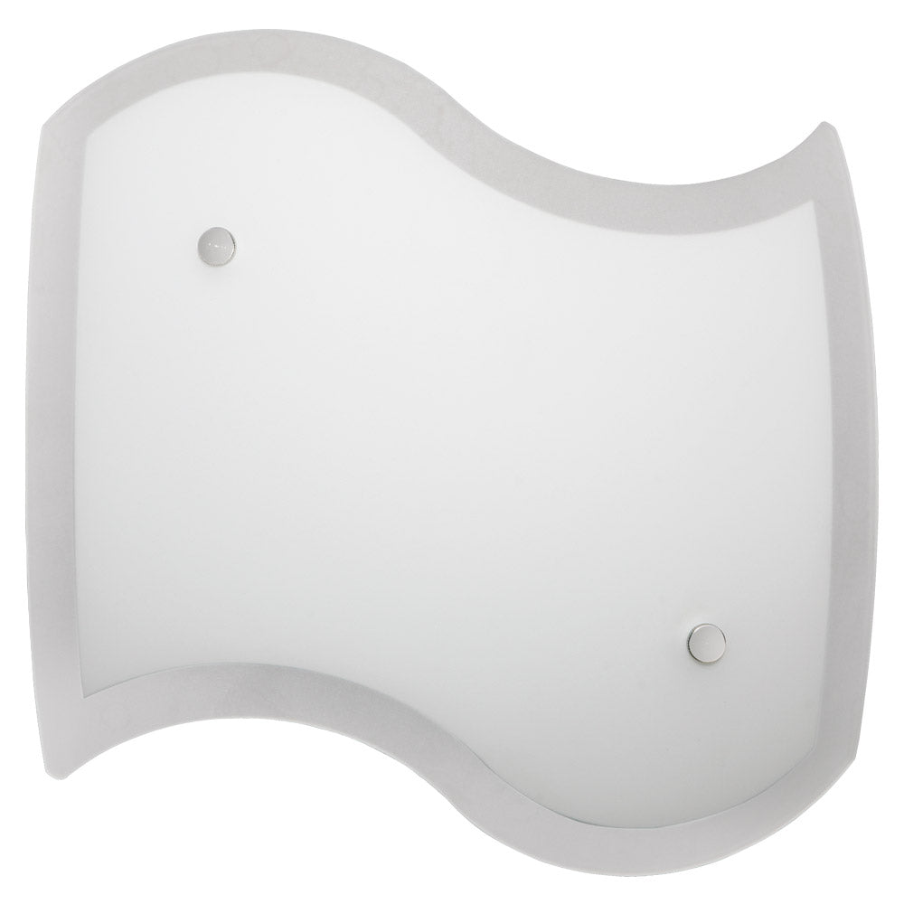 Image of Plafoniera 1xE27 Finali Cromo Vetro Lastra Bianco E-Energy Elda