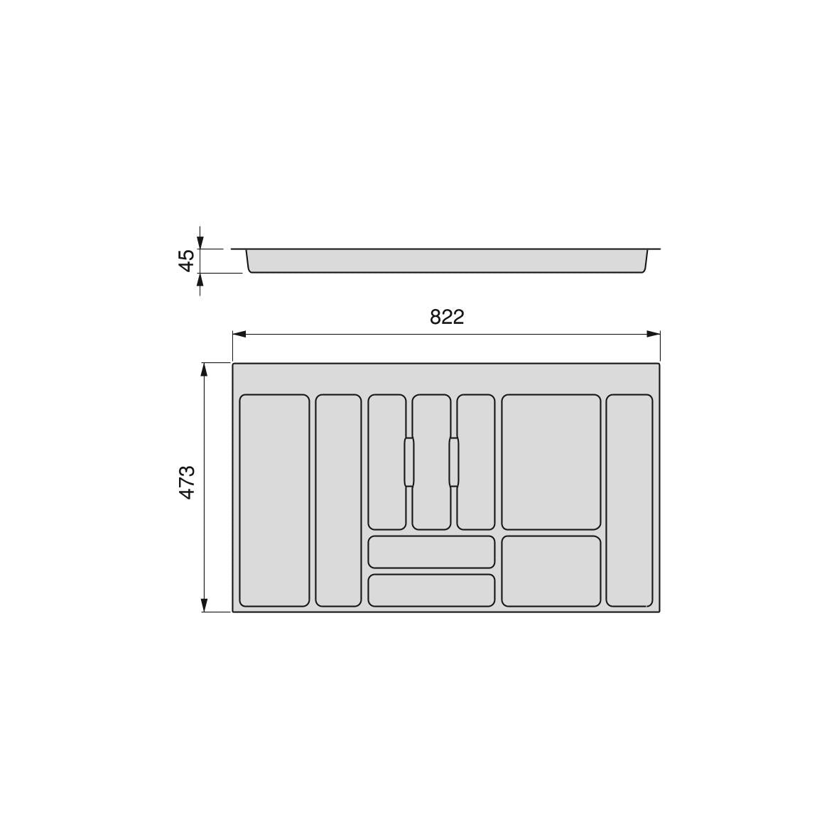 Portaposate Optima Vertex/Concept 500mm (Spalle 16mm) M 900 Plastica Bianca Tecnoplastica Emuca...