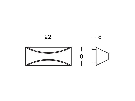 Lampada Applique Piccola Riflettente 6W a Led Cob Colore Marrone per Esterno Linea Moon Sovil...