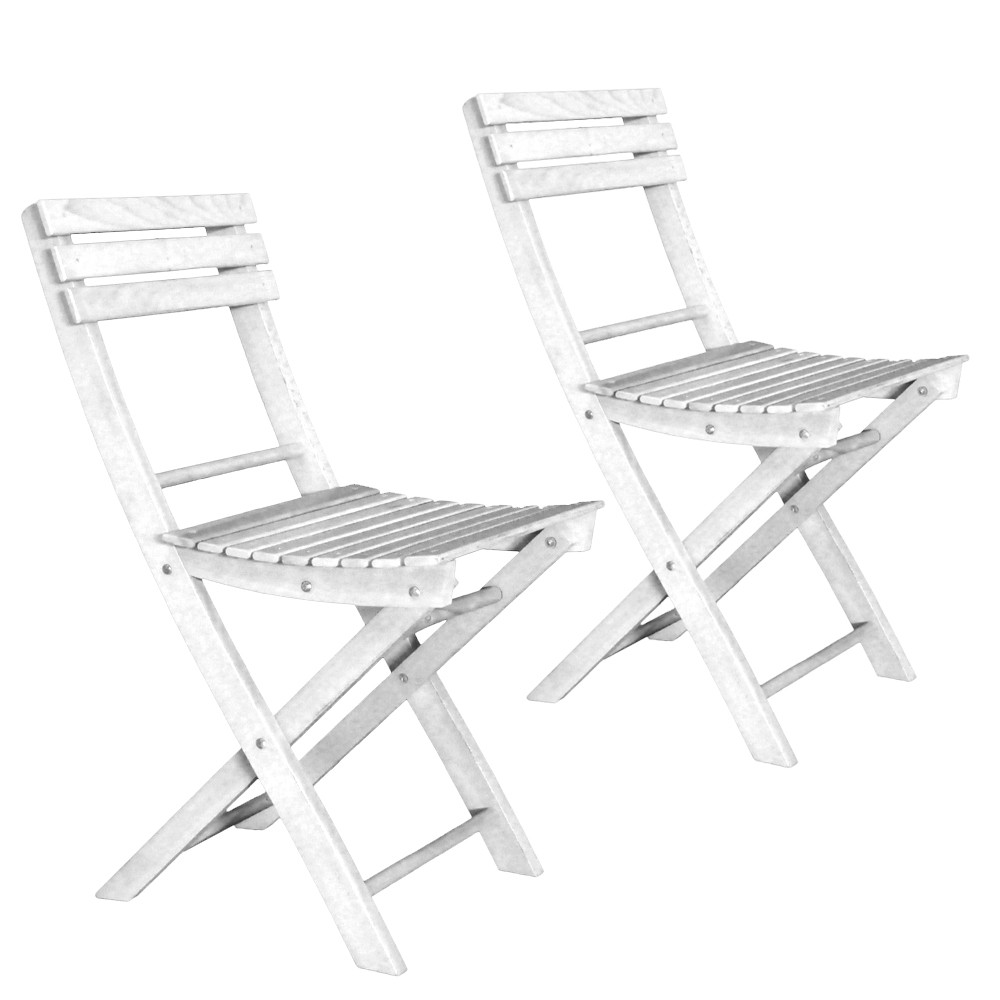 Image of Set 2 Sedie Pieghevoli in Legno Basic Laccato Bianco