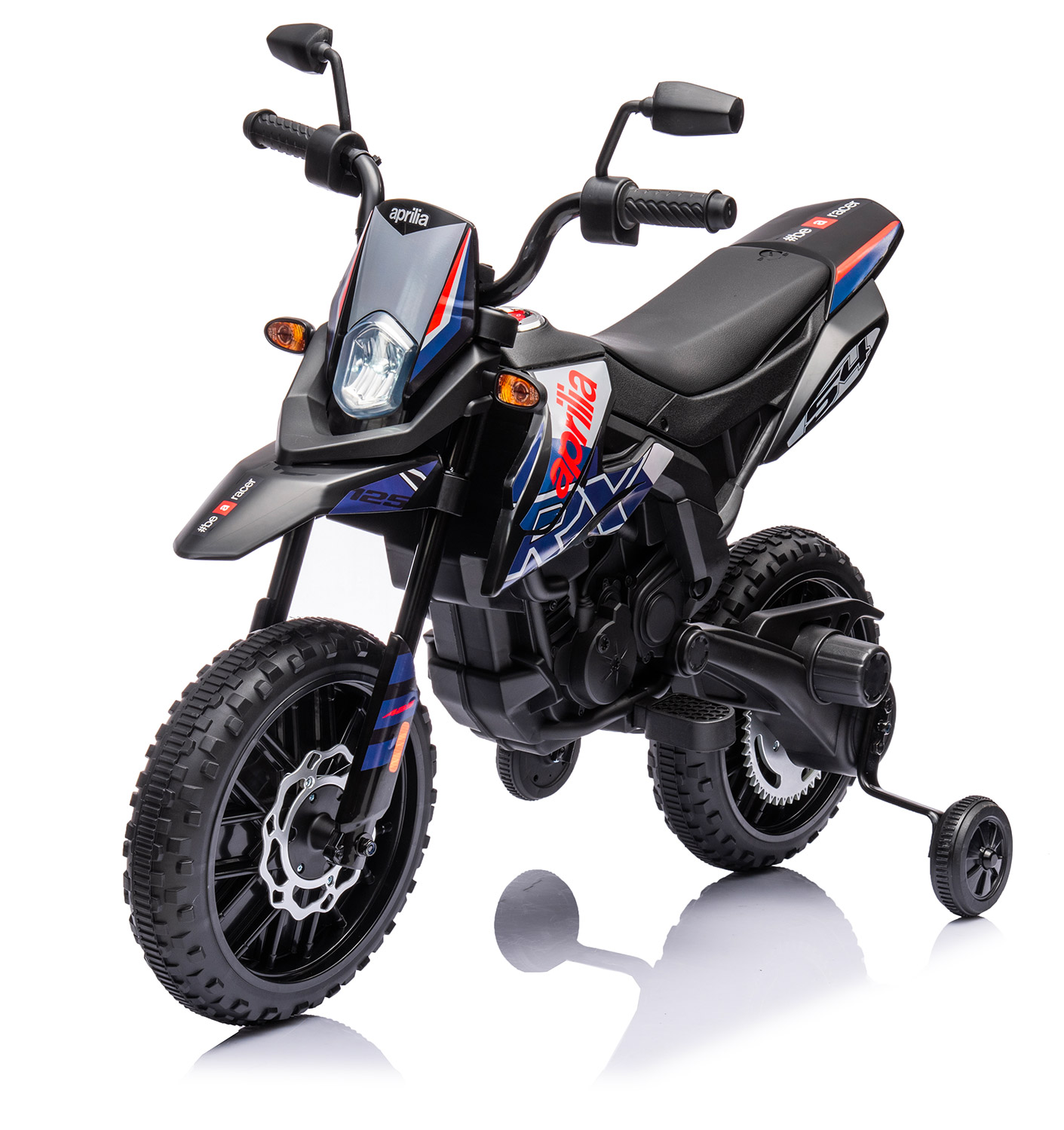 Image of Moto Elettrica per Bambini 12V con Licenza Aprilia RX-125 Motocross Blu