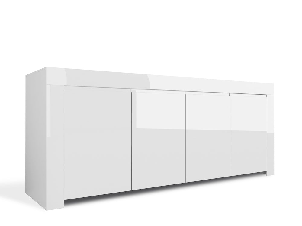 Credenza Mobile da Salotto 4 Porte 210x50x82cm TFT Amber Bianco Lucido